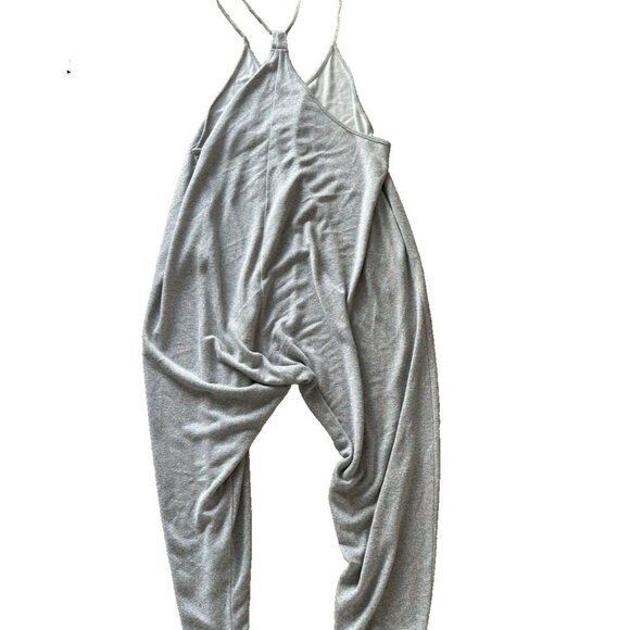 Free People Women's LG Why Not Shine Gray Sparkle Jumpsuit Oversized - Picture 3 of 10